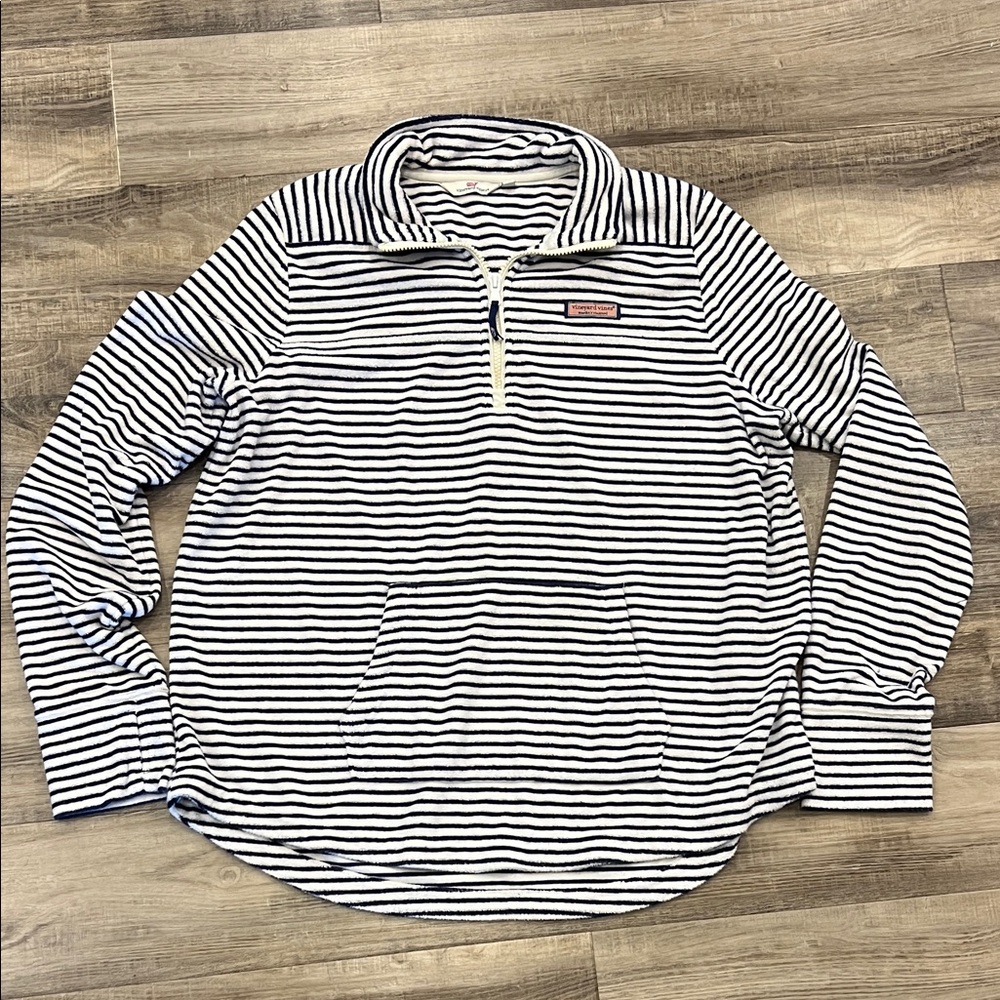 Vineyard Vines Navy and White Striped Pullover